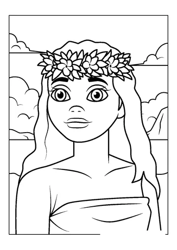Beautiful Moana coloring page