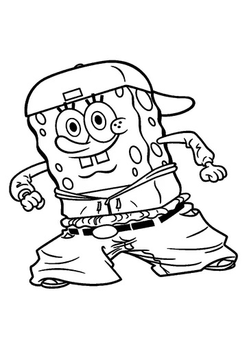Dancing Spongebob coloring page