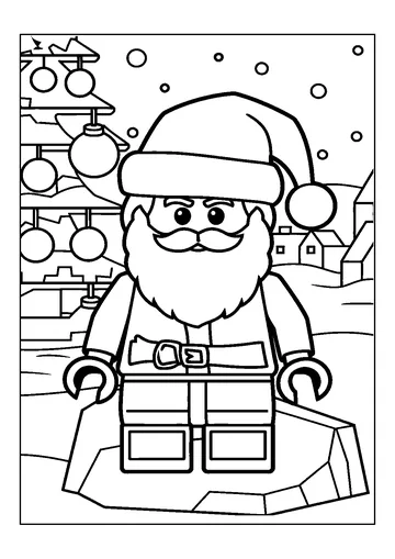 Lego Santa Claus Christmas coloring page