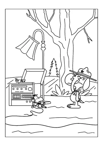 Fun Snoopy coloring page