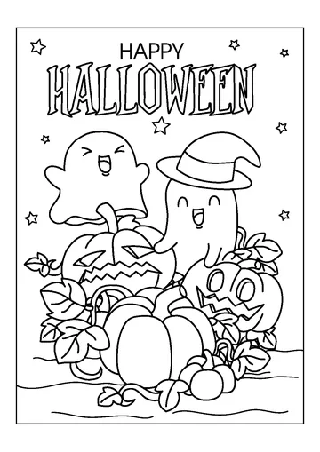 Happy Halloween coloring page