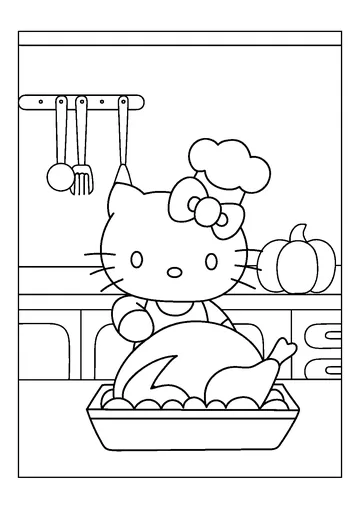 Hello Kitty Celebrating coloring page