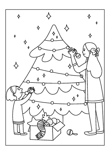 Mother And Child Decorating coloring page