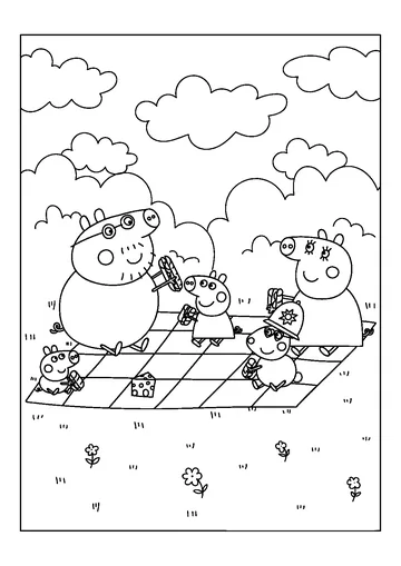 Peppa Pig Going on a Picnic coloring page