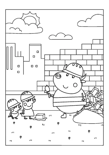 Peppa Pig Construction coloring page