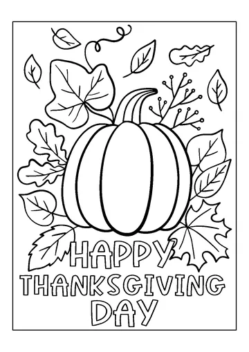 Thanksgiving Pumpkin coloring page