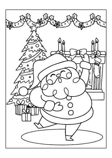 Santa Claus Welcoming Christmas coloring page