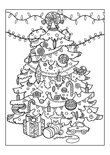 Sparkling Christmas Tree coloring page