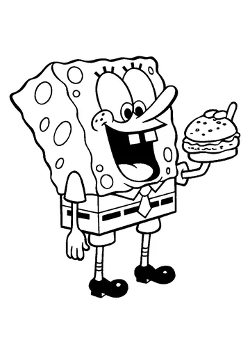 Spongebob Eating Cake coloring page