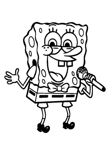 Spongebob Singing coloring page