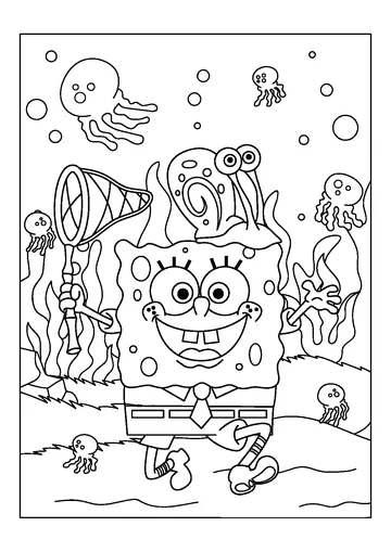 Spongebob and Friends coloring page