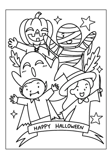 Symbol Characters in Halloween coloring page