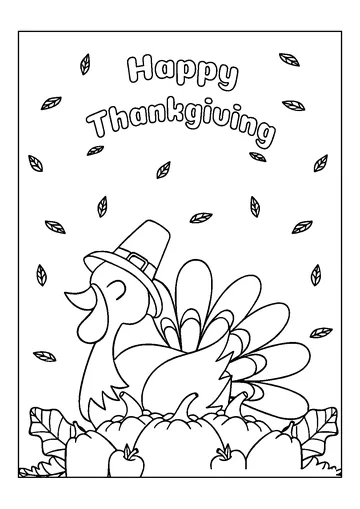 Thanksgiving Greeting Card coloring page