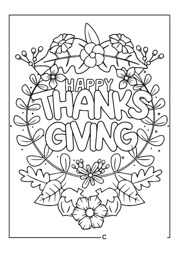 Thanksgiving Wreath coloring page