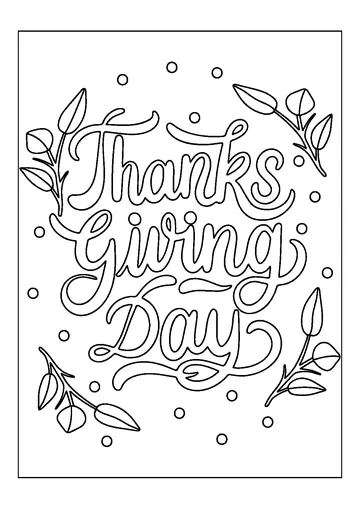 Words of Thanksgiving coloring page