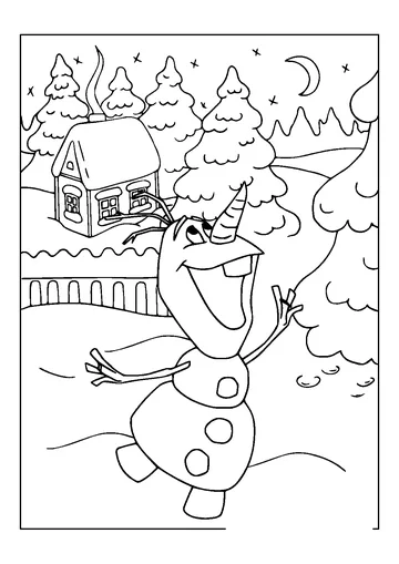 Funny Snowman coloring page