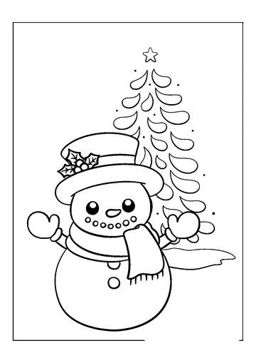 Cute Snowman coloring page