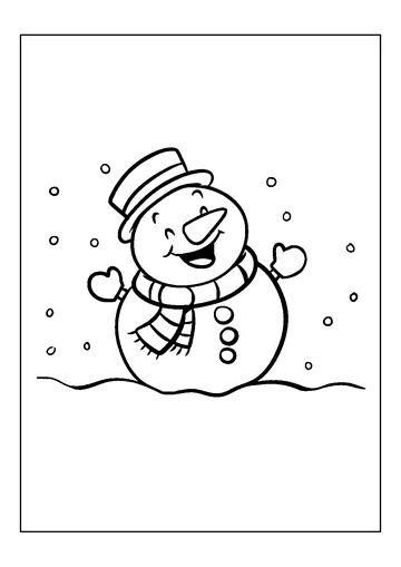 Happy Snowman coloring page