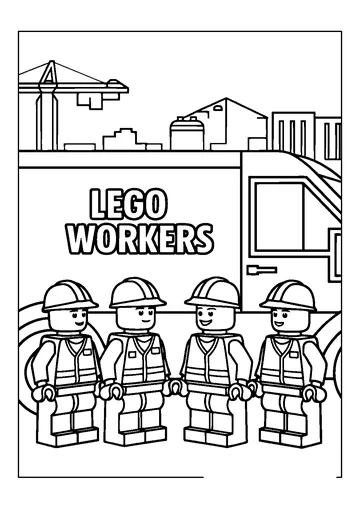 City Construction Workers coloring page