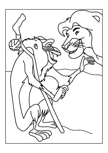 Rafiki And Mufasa coloring page