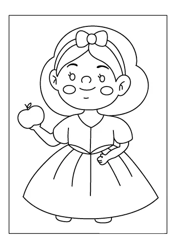 Snow White In Chibi Style coloring page