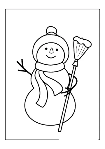Snowman In A Winter Landscape coloring page