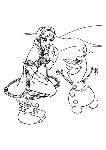 Anna And Olaf 1 coloring page