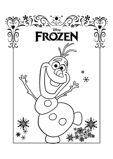 Friendly Olaf Frozen coloring page