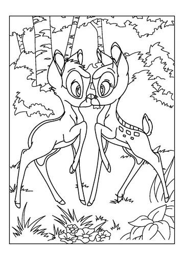 Bambi and Faline coloring page