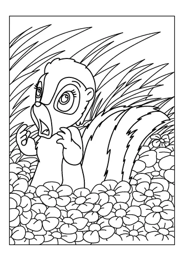 Flower of Bambi Cartoon coloring page