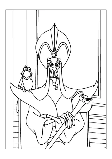 Jafar in Aladdin Cartoon coloring page