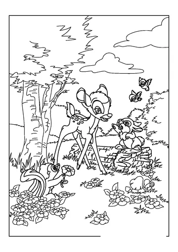 The Garden of Bambi coloring page