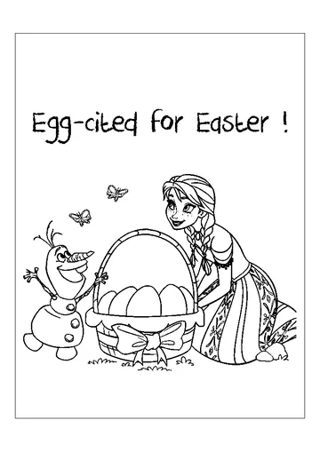 Anna Olaf Egg Cited For Easter coloring page