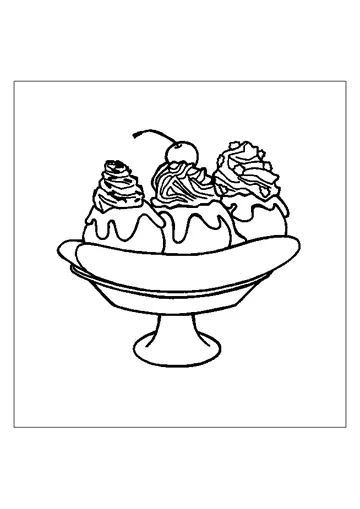 Banana Split For Dessert coloring page