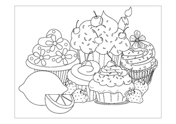 Beautiful Sweet Cupcake coloring page