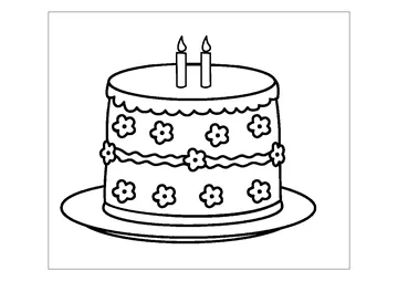 Birthday Cake 3 coloring page