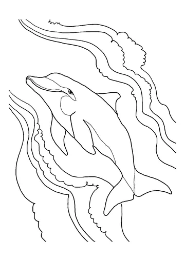 swims along the water coloring page