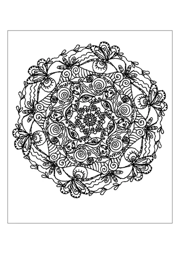 Butterfly Mandala 9 coloring page