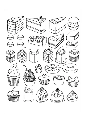 Cake coloring page