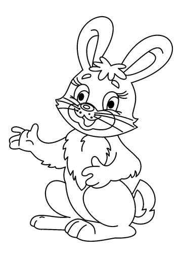 Cutie cartoon bunny talking something coloring page