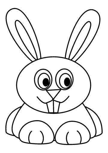 Silly cartoon rabbit has two incisors teeth on the top coloring page
