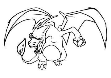 Charizard is flying coloring page