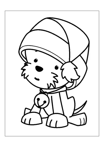Christmas Puppy coloring page
