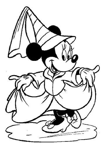Minnie Mouse witch coloring page