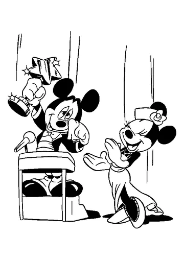Disney Mickey and Minnie Mouse coloring page
