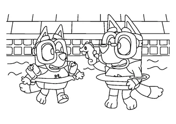 Bluey Is Having Fun coloring page