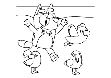 catches birds coloring page