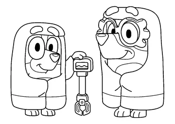 Bluey And Grandma coloring page