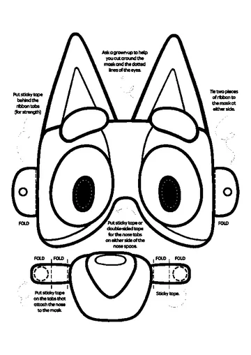 Mask Bluey coloring page