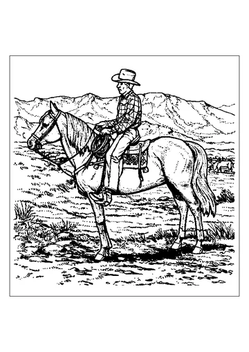 Cowboy Riding coloring page